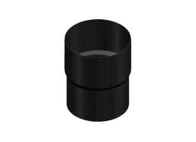 RoofArt 87mm Round Black Steel Downpipe Connector - Trusted Building Supplies