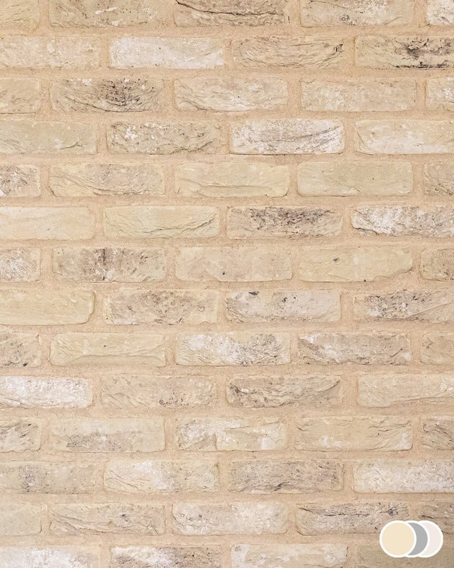 The Brick Tile Company Brick Slip Blend 7 Weathered Yellow - Pack of 35 - Trusted Building Supplies
