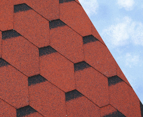 Trusted Hexagonal Bitumen Roof Shingles - Shadowed Red (2.4m2 Pack) - Trusted Building Supplies