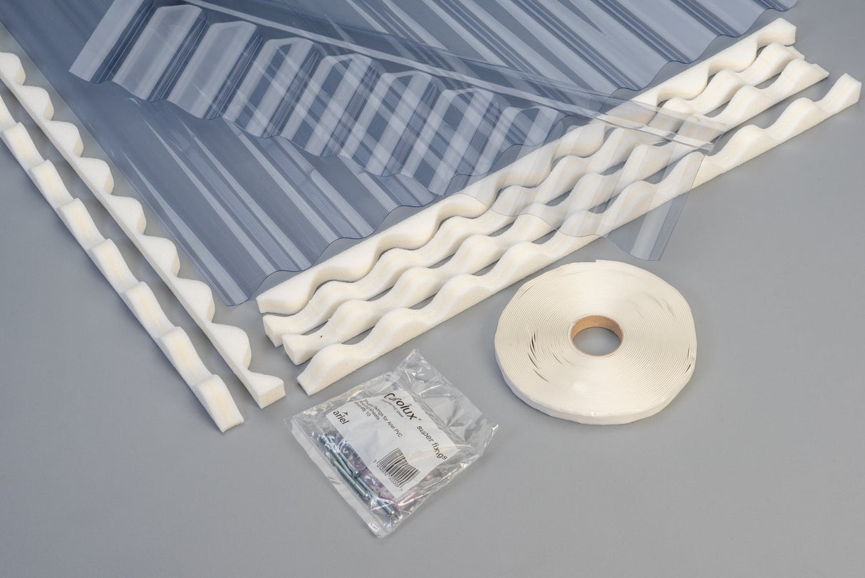 Vistalux Corrugated PVC Canopy Roof Kit - 3m x 6m - Trusted Building Supplies